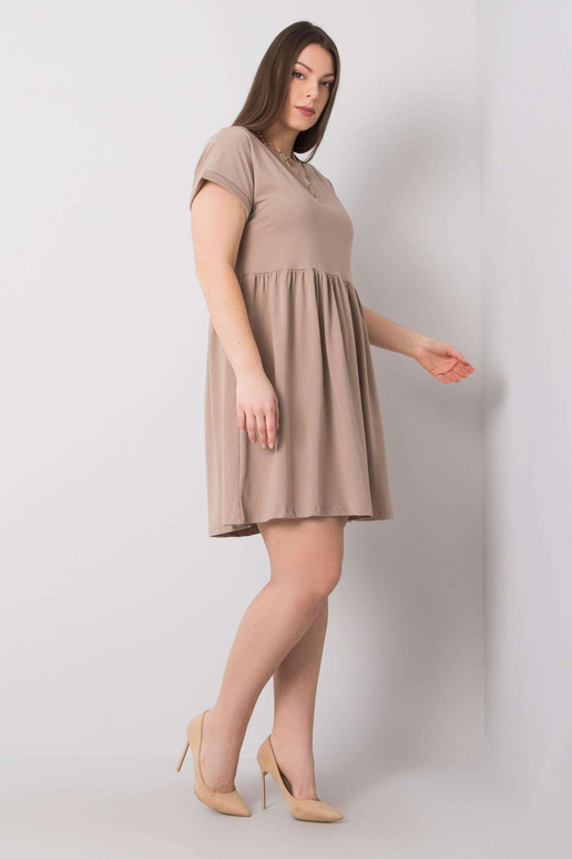Tmavě béžové šaty Molly s krátkým...