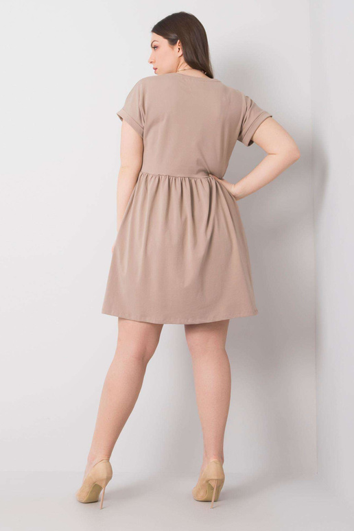 Tmavě béžové šaty Molly s krátkým...