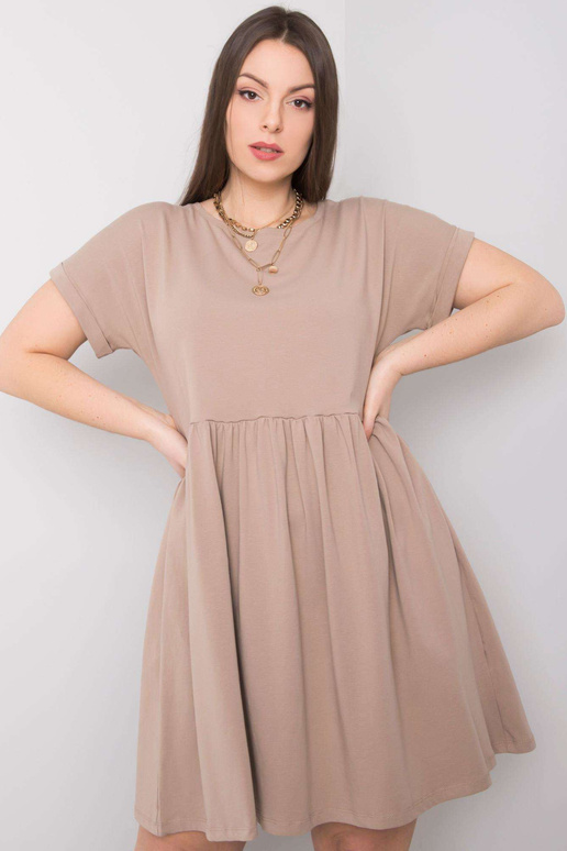 Tmavě béžové šaty Molly s krátkým...