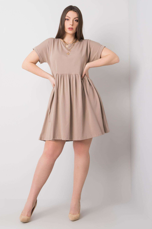 Tmavě béžové šaty Molly s krátkým...