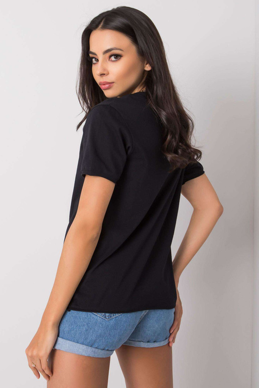 Černé tričko s potiskem Benthe Černé tričko s potiskem Benthe