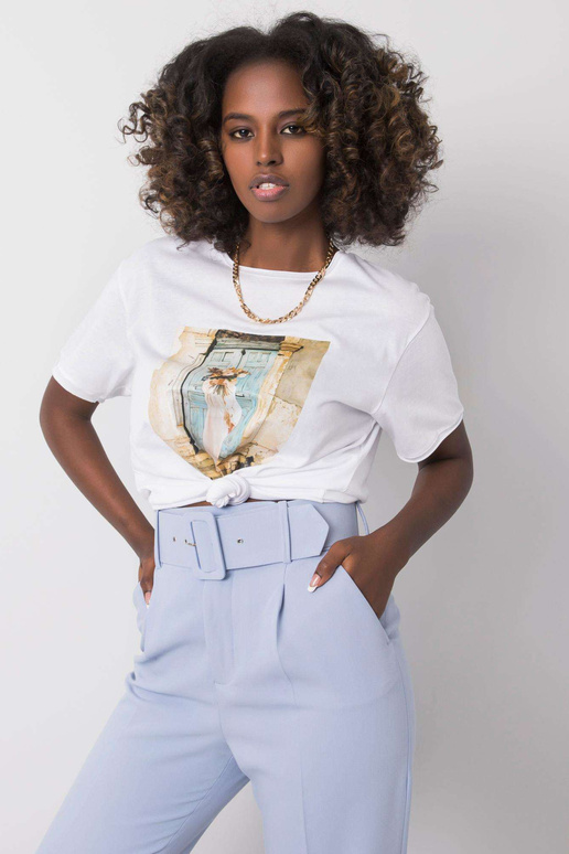 Bílé tričko s potiskem Benthe Bílé tričko s potiskem Benthe