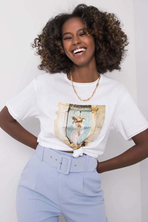 Bílé tričko s potiskem Benthe Bílé tričko s potiskem Benthe