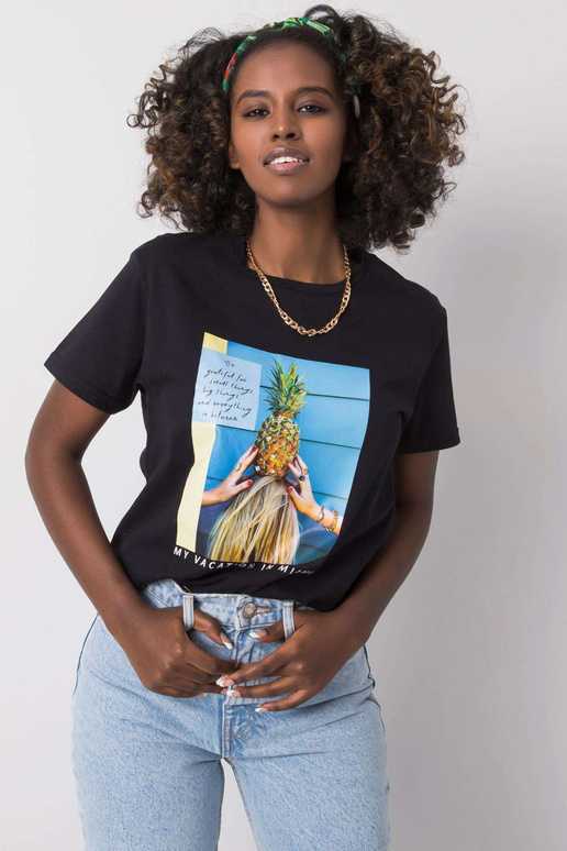 Dámské černé tričko Lotta Cotton Dámské černé tričko Lotta Cotton