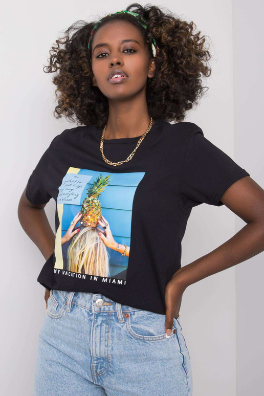 Dámské černé tričko Lotta Cotton Dámské černé tričko Lotta Cotton