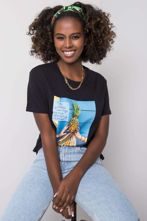 Dámské černé tričko Lotta Cotton Dámské černé tričko Lotta Cotton