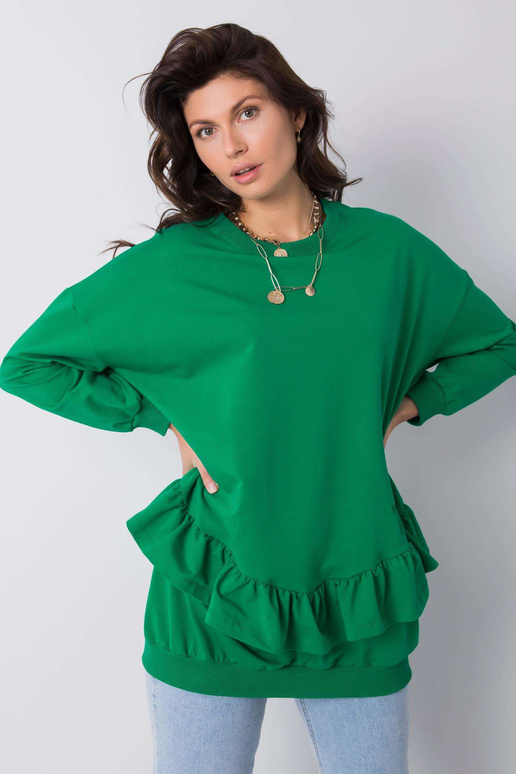 Sanvi zelená mikina bez kapuce Sanvi zelená mikina bez kapuce