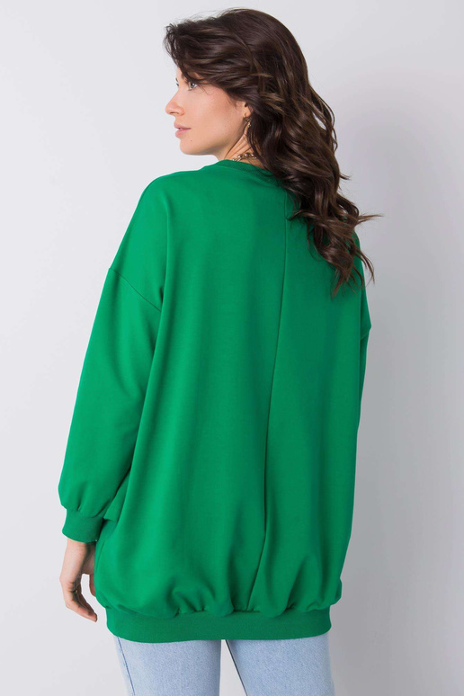 Sanvi zelená mikina bez kapuce Sanvi zelená mikina bez kapuce