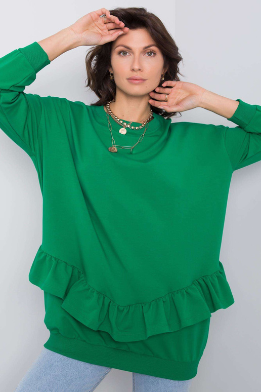 Sanvi zelená mikina bez kapuce Sanvi zelená mikina bez kapuce