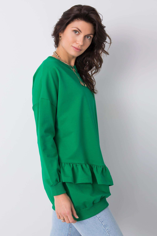 Sanvi zelená mikina bez kapuce Sanvi zelená mikina bez kapuce