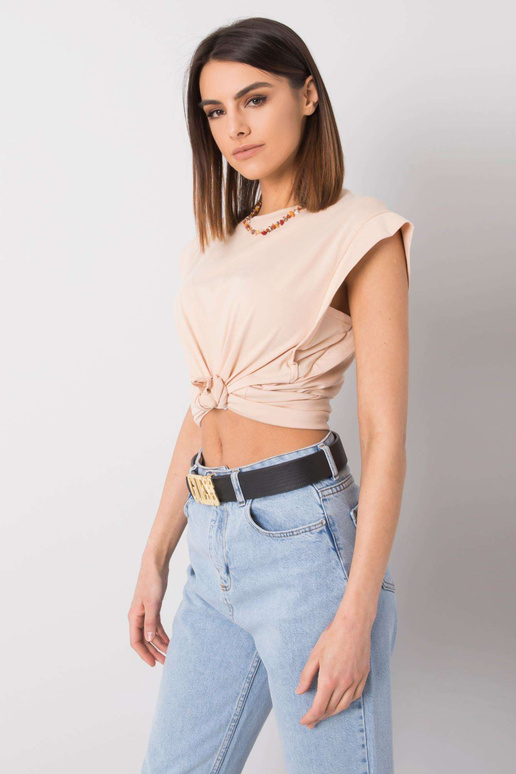 Broskvové bavlněné tričko Kayla RUE...