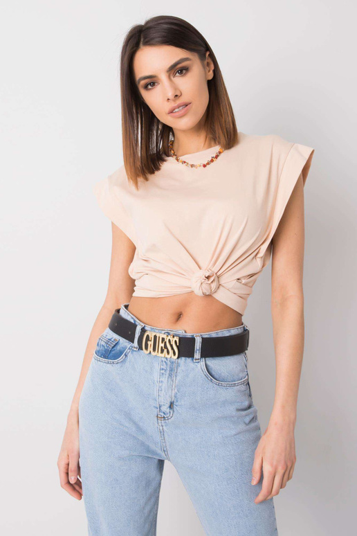 Broskvové bavlněné tričko Kayla RUE...