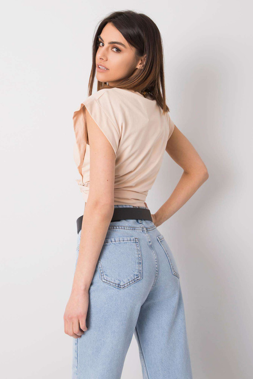 Broskvové bavlněné tričko Kayla RUE...