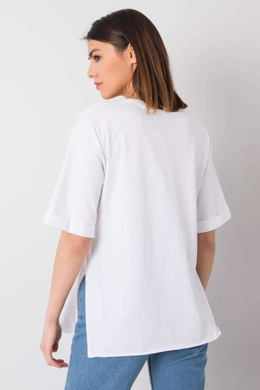 Bílé tričko s nápisem Riley RUE PARIS