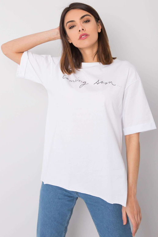 Bílé tričko s nápisem Riley RUE PARIS