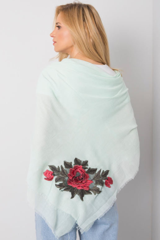 Zelený pléd s květinovými pruhy