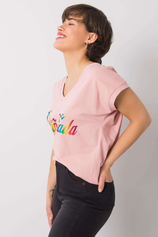 Špinavé růžové tričko s potiskem Hollis