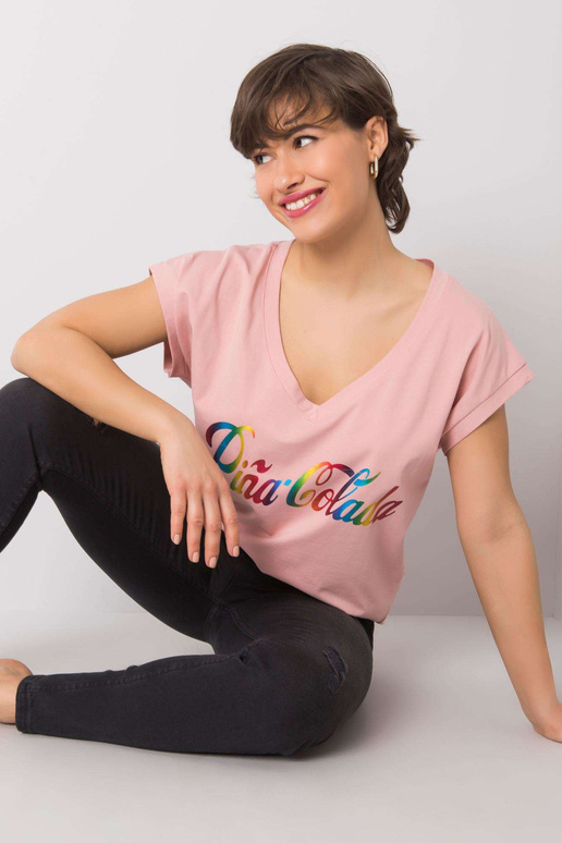 Špinavé růžové tričko s potiskem Hollis