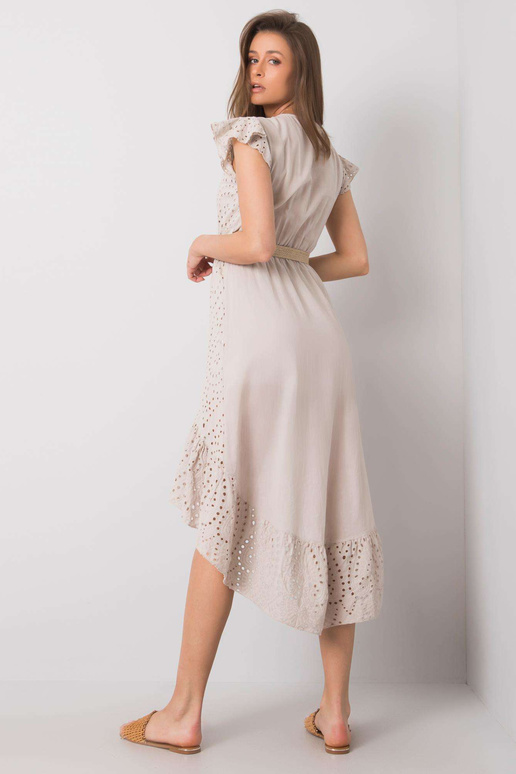 Béžové šaty s volánem Maisie OCH BELLA