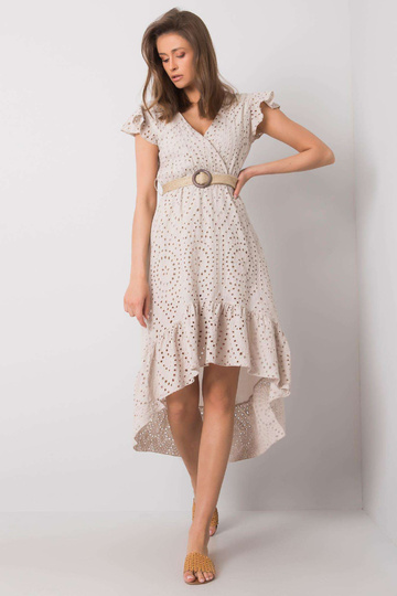 Béžové šaty s volánem... 2
