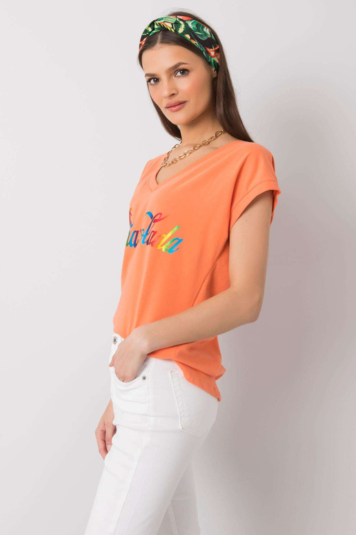 Oranžové tričko s potiskem Hollis Oranžové tričko s potiskem Hollis