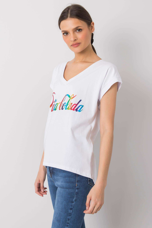 Bílé tričko s potiskem Hollis