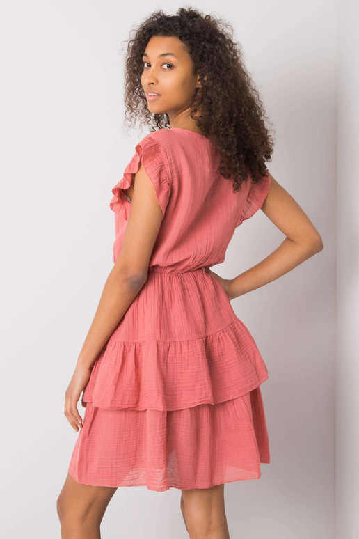 Růžové šaty s volánky Melbina OCH BELLA