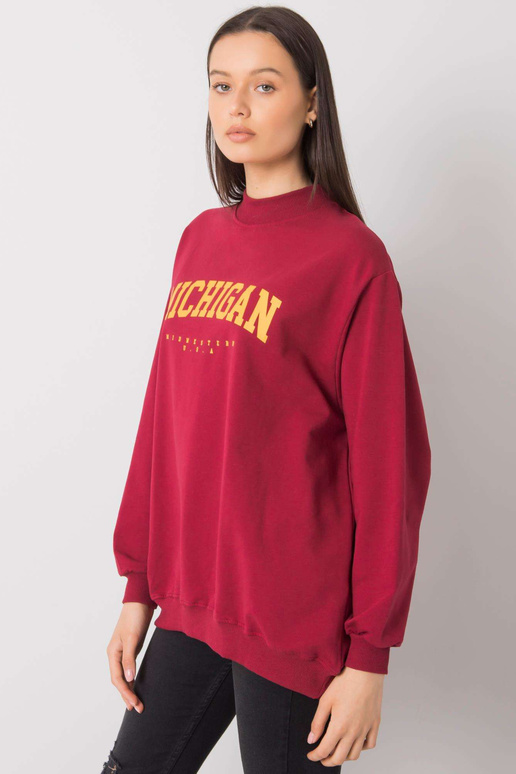 Vínová mikina s potiskem Majorie RUE...