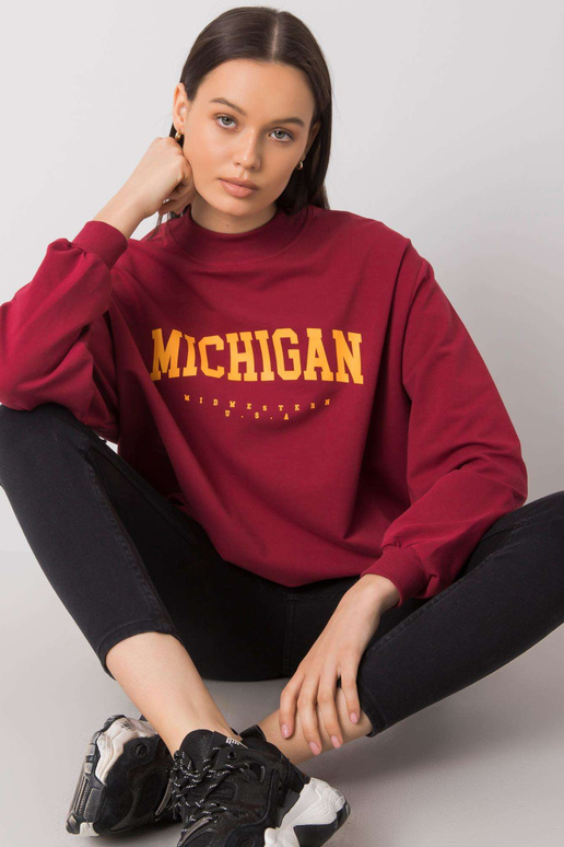 Vínová mikina s potiskem Majorie RUE...