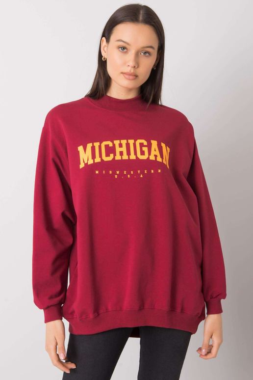 Vínová mikina s potiskem Majorie RUE...