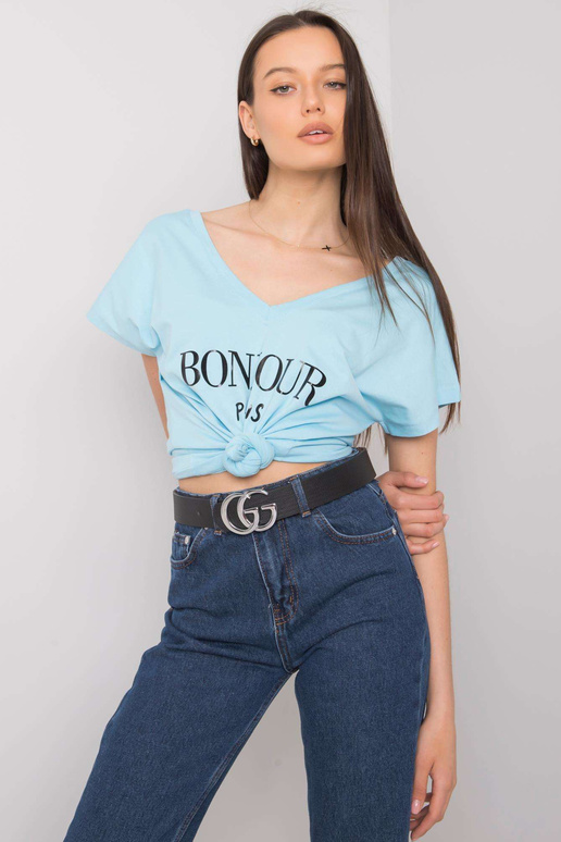 Modré tričko s potiskem Hortense