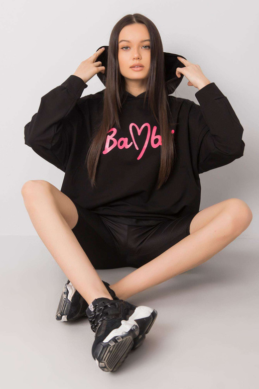 Černá mikina s kapucí Edna Černá mikina s kapucí Edna