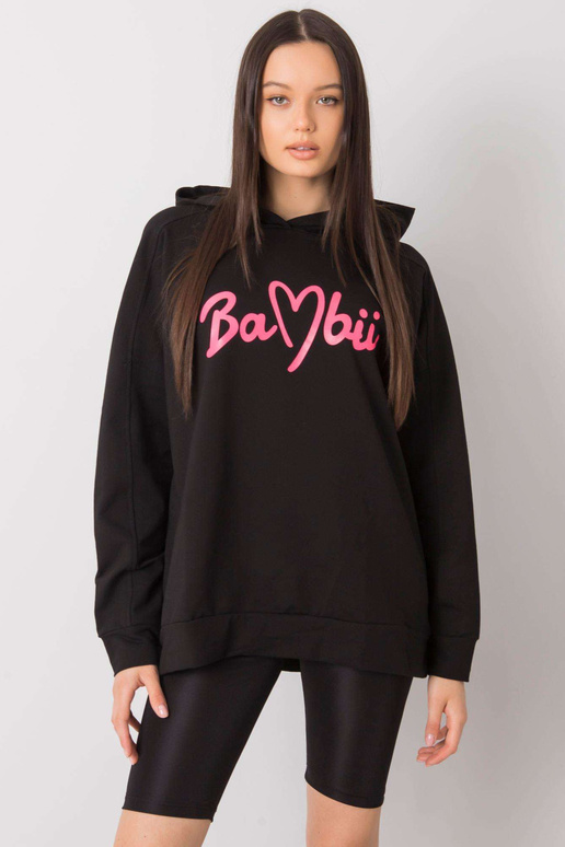 Černá mikina s kapucí Edna Černá mikina s kapucí Edna