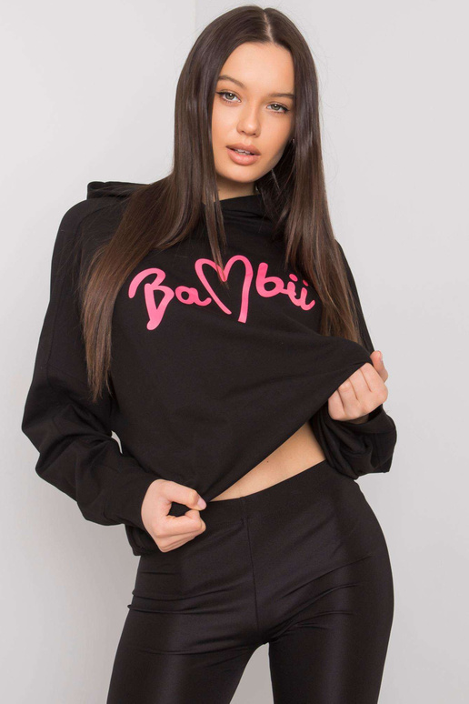 Černá mikina s kapucí Edna Černá mikina s kapucí Edna