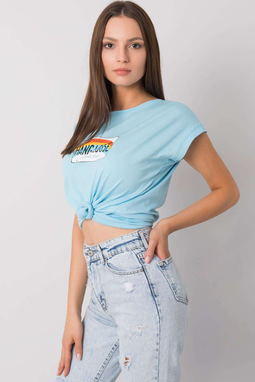 Světle modré tričko s potiskem Aloha Světle modré tričko s potiskem Aloha