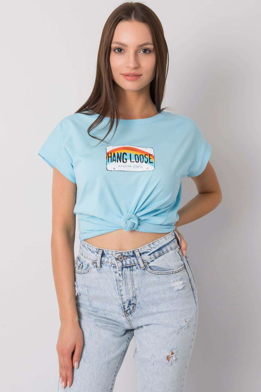 Světle modré tričko s potiskem Aloha Světle modré tričko s potiskem Aloha