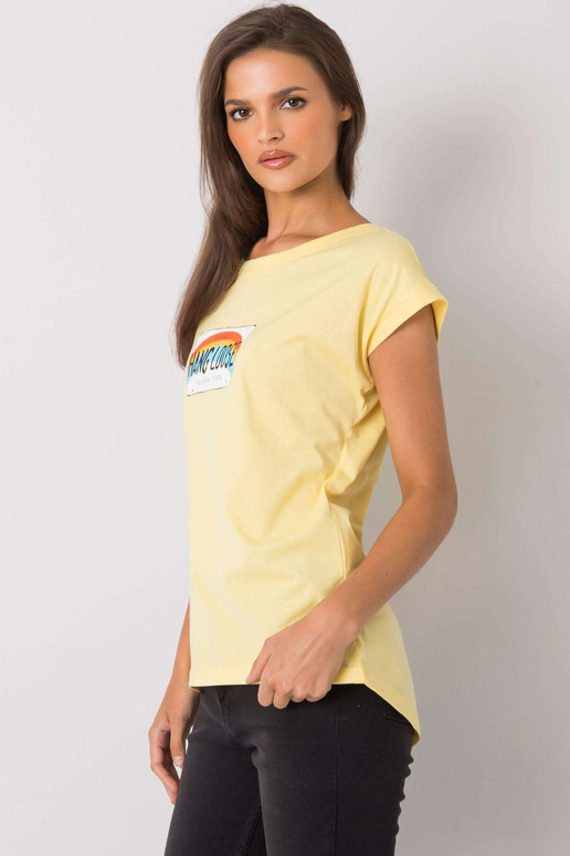 Světle žluté tričko s potiskem Aloha