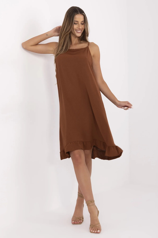 Hnědé šaty na řemínky Simone