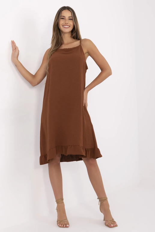 Hnědé šaty na řemínky Simone
