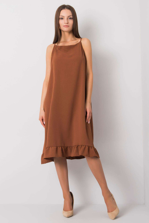 Hnědé šaty na řemínky Simone