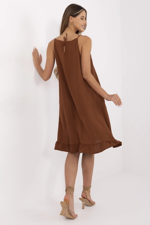 Hnědé šaty na řemínky Simone