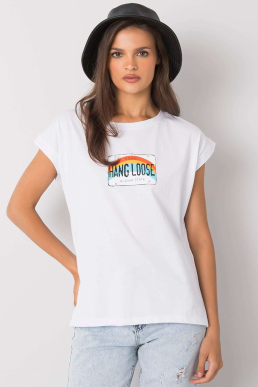 Bílé tričko s potiskem Aloha