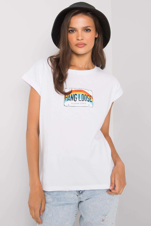 Bílé tričko s potiskem Aloha