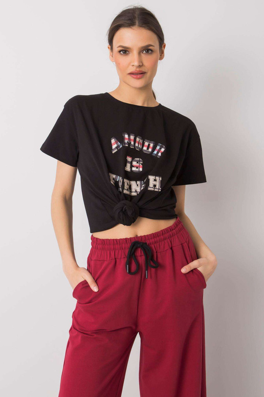 Černé tričko s nápisem Elani