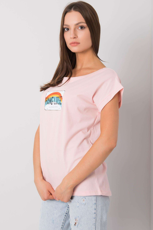 Světle růžové tričko s potiskem Aloha Světle růžové tričko s potiskem Aloha