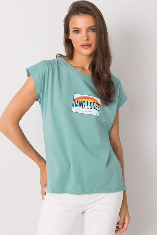 Světle zelené tričko s potiskem Aloha