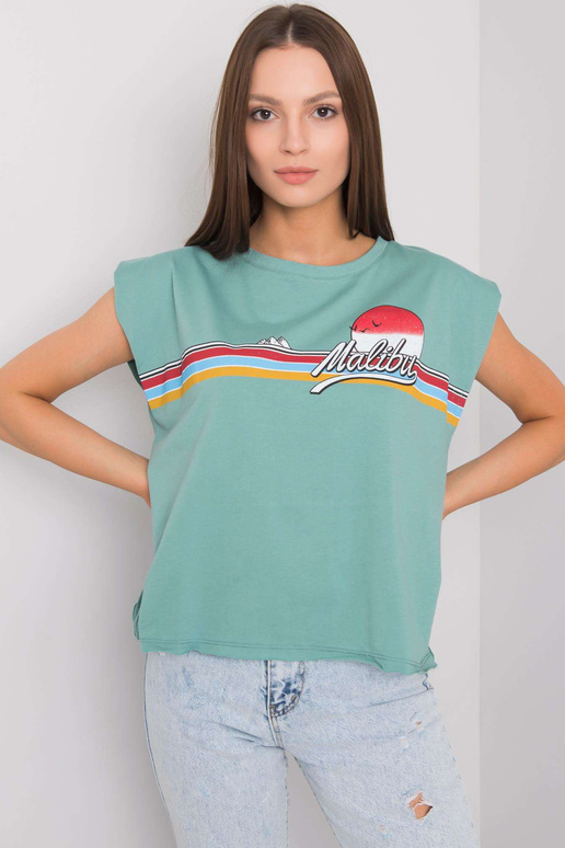 Světle zelené tričko s potiskem Malibu