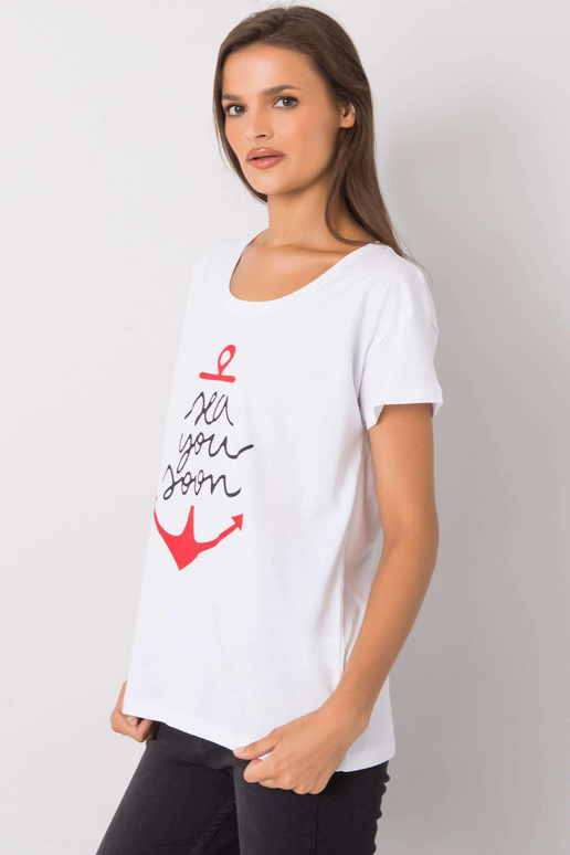 Bílé tričko se stříbrným potiskem