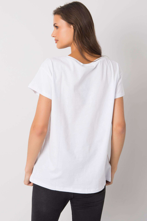 Bílé tričko se stříbrným potiskem