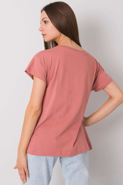 Špinavé růžové tričko s potiskem Silva